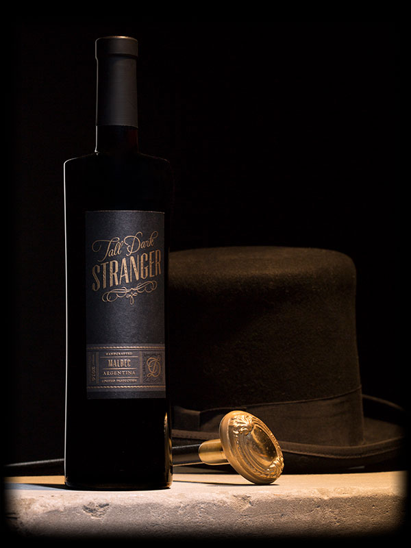 Tall Dark Stranger Bottle Shot with Cane and Tophat